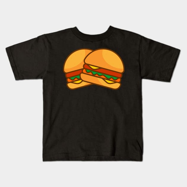 Love burger fastfood Kids T-Shirt by dynecreative